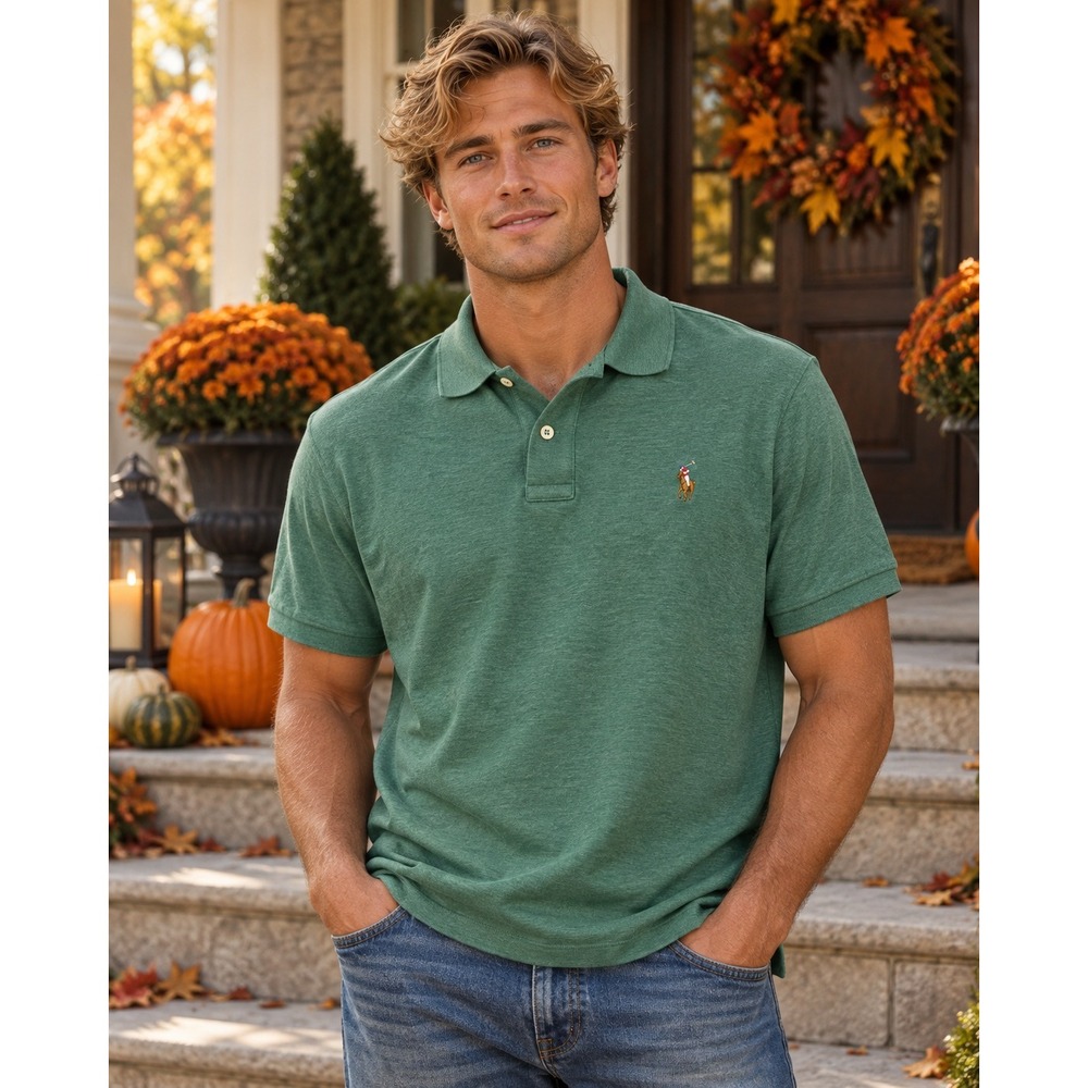 Polo Ralph Lauren Mens XL Green Pima Soft Touch Short Sleeve Polo Shirt